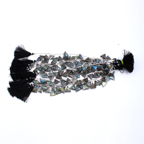 Labradorite Grey Triangle Faceted Natural Beads 8 Inches Strands