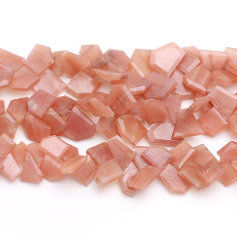 Moonstone Peach Nugget Smooth Natural Beads 8 Inches Strands