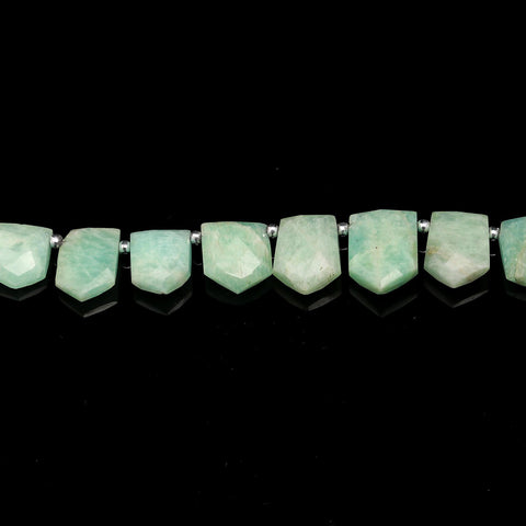 Amazonite Green Pentagon Faceted Natural Beads 8 inches Strands