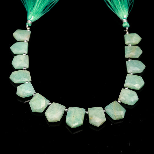 Amazonite Green Pentagon Faceted Natural Beads 8 inches Strands