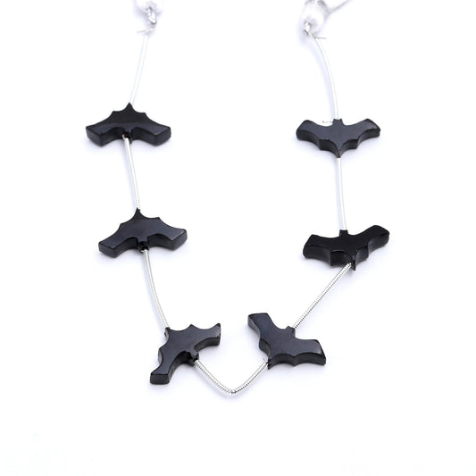 Black Onyx Batman Carving Natural Beads 8 Inches Strands