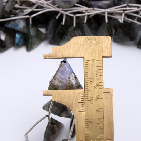 Labradorite Grey Triangle Faceted Natural Beads 8 Inches Strands