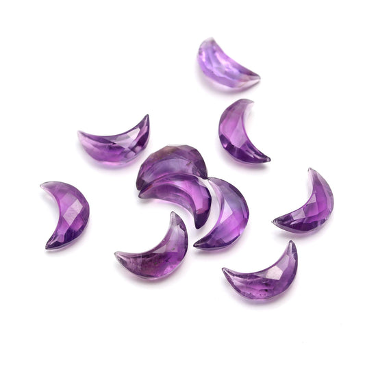 Ametrine Purple Moon Carving Natural 7 MM Beads