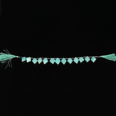 Amazonite Green Rhombus Faceted Natural Beads 8 Inches Strands