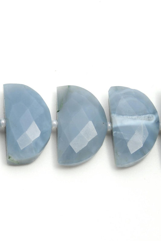 Blue Opal D Shape Faceted Natural Beads