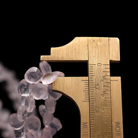 Rose Quartz Pink Heart Faceted Natural Beads 8 Inches Strands