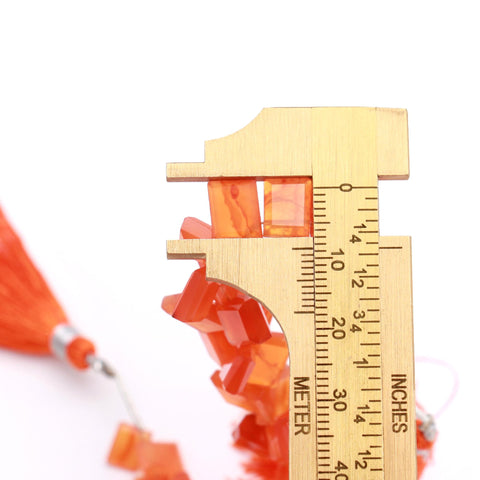Carnelian Orange Nuggets Smooth Natural Beads 8 Inches Strands