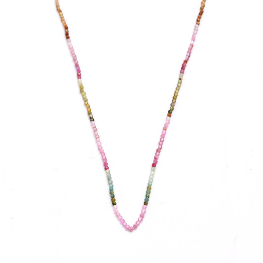 Watermelon Tourmaline Shaded Multicolor Round Faceted Natural Beads 12.5 inches Strands