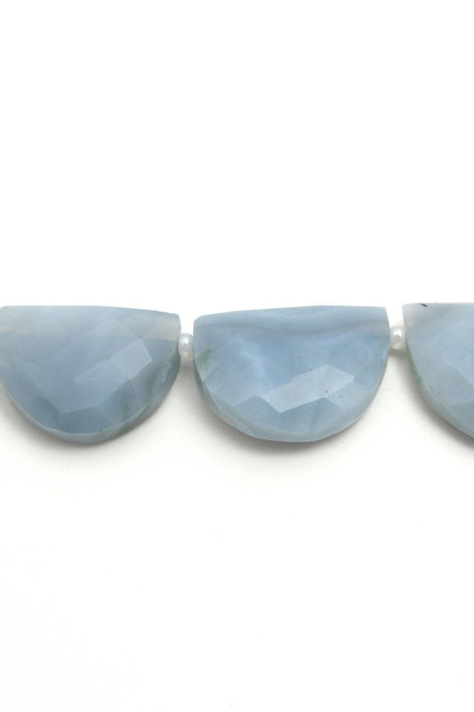 Blue Opal D Shape Faceted Natural Beads