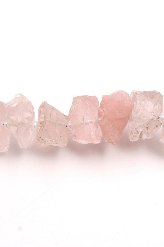 Rose Quartz Pink Raw Faceted Natural Beads
