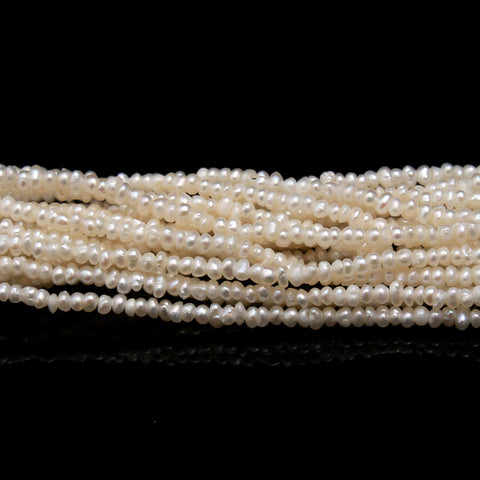 Pearl White Rondell Smooth Natural Beads 12.5 Inches Strands