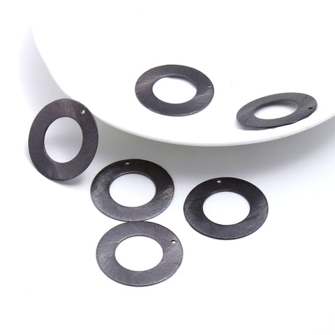 Black Coated Brass Outline 30MM Circle Blank
