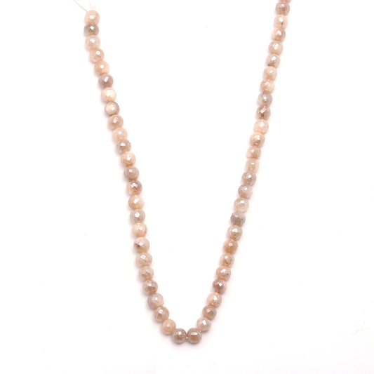 Mystic Coated Moonstone Round Faceted Natural Beads 15 Inches Strands