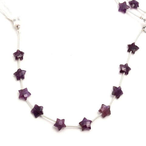 Amethyst Purple Star Faceted Natural Beads