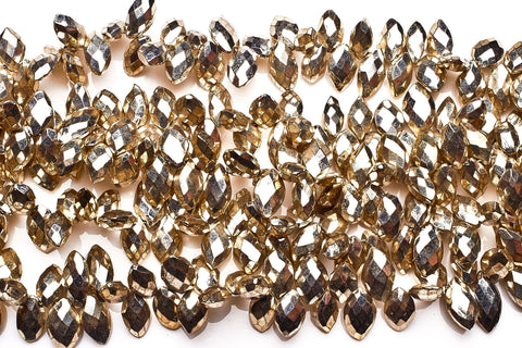 Pyrite Silver Marquise Faceted Coating Beads