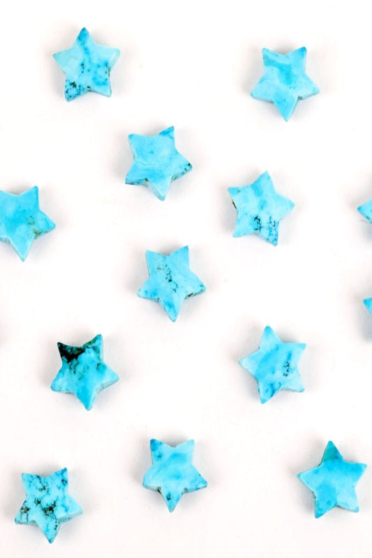 Turquoise Blue Star Faceted Natural Beads