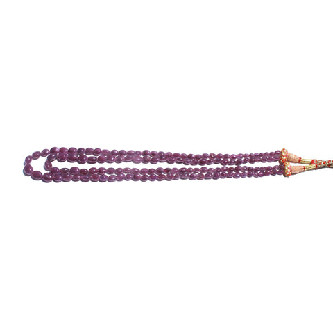 Ruby Pink Oval Smooth Natural Beads 16 Inches Strands