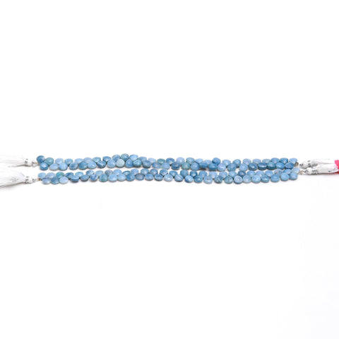 Blue Opal Heart Faceted Natural Beads 8 Inches Strands