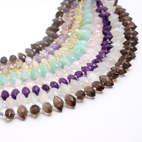 Smoky Quartz Brown Dew Drop Faceted Natural Beads