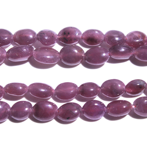 Ruby Pink Oval Smooth Natural Beads 16 Inches Strands