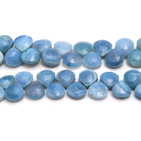 Blue Opal Heart Faceted Natural Beads 8 Inches Strands