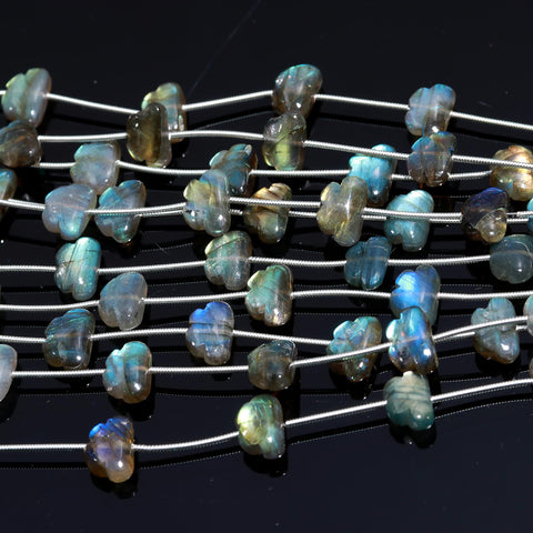 Labradorite Grey Butterfly Carving Natural Beads 8 Inches Strands