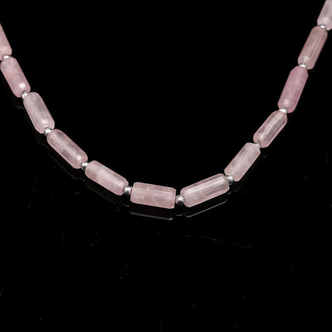 Rose Quartz Pink Tube Faceted Natural Beads 16 inches Strands