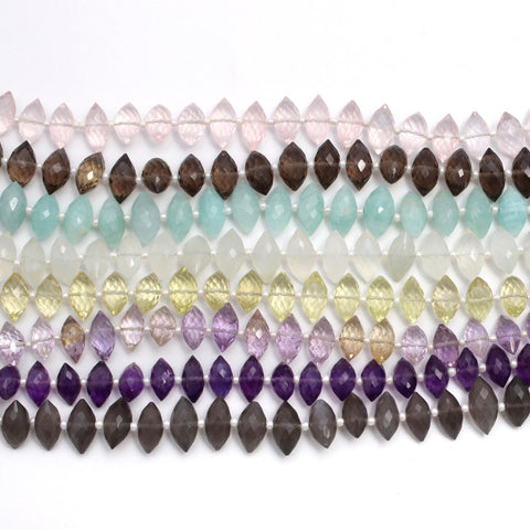 Smoky Quartz Brown Dew Drop Faceted Natural Beads
