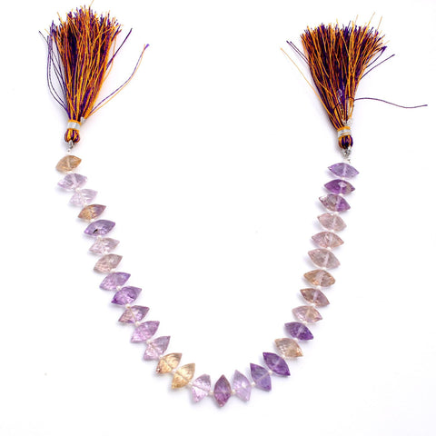 Ametrine Purple Dew Drop Faceted Natural Beads
