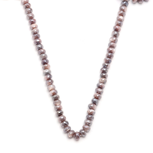 Mystic Coated Moonstone Rondell Faceted Natural Beads 15 inches Strands