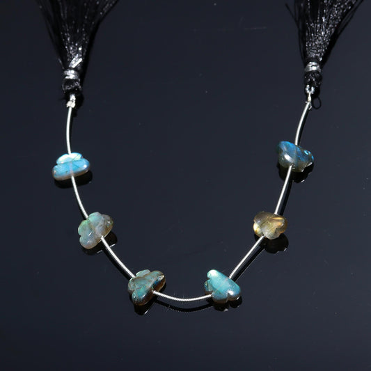 Labradorite Grey Butterfly Carving Natural Beads 8 Inches Strands