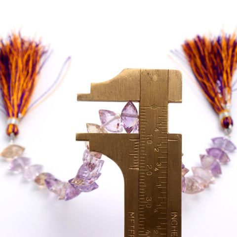 Ametrine Purple Dew Drop Faceted Natural Beads