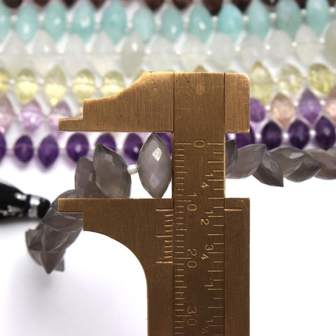 Amethyst Purple Dew Drop Faceted Natural Beads