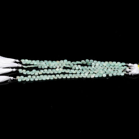 Aquamarine Blue Heart Faceted Natural Beads 8 Inches Strands