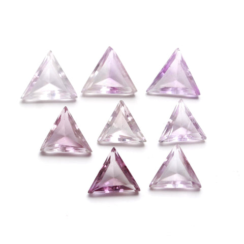 Ametrine Purple Triangle Carving Natural 10 MM Stone