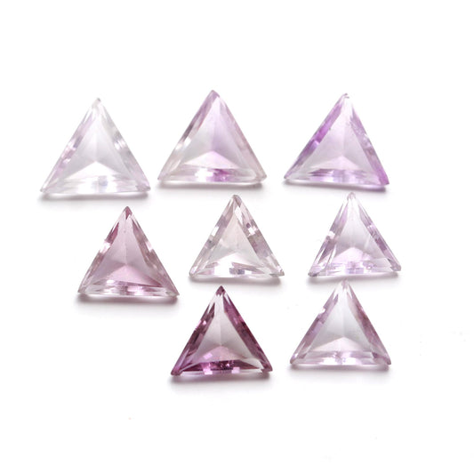 Ametrine Purple Triangle Carving Natural 10 MM Stone