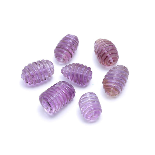 Natural Amethyst Pink Twisted Raw Smooth 23MM Carving Natural Beads