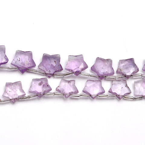 Amethyst Pink Star Faceted Natural Beads 8 Inches Strands