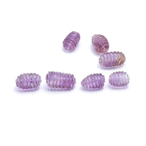 Natural Amethyst Pink Twisted Raw Smooth 23MM Carving Natural Beads