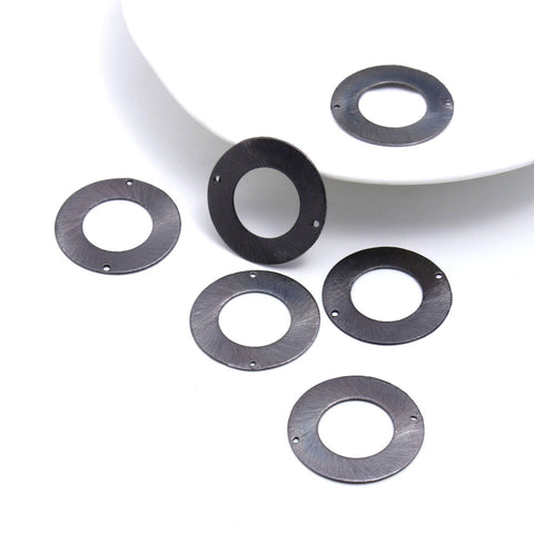 Black Coated Brass Outline 30MM Circle Blank