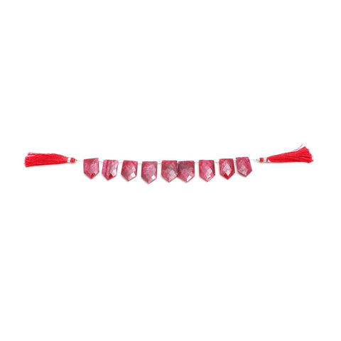 Ruby Quartz Red Pentagon Faceted Natural Beads