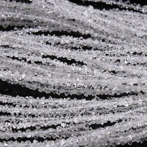 Herkimer Quartz White Diamond Faceted Natural Beads 16 Inches