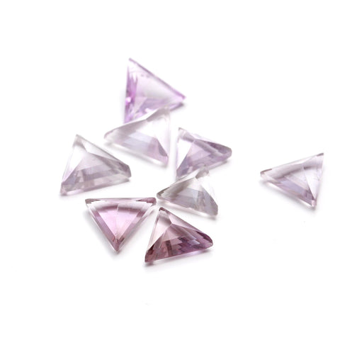 Ametrine Purple Triangle Carving Natural 10 MM Stone