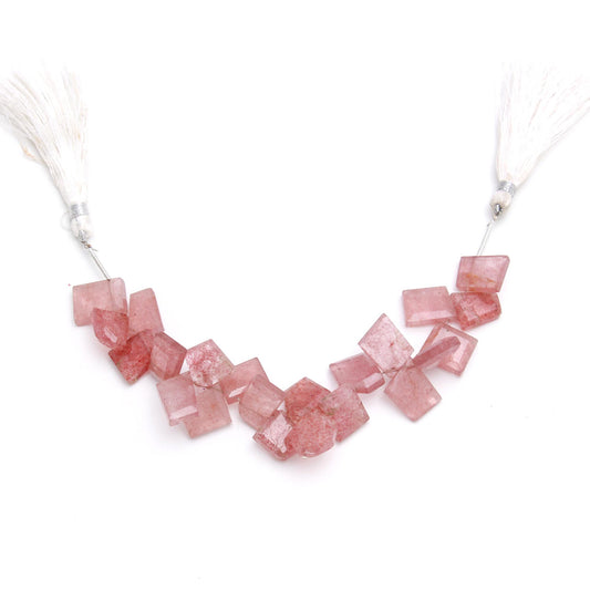 Strawberry Quartz Pink Nugget Smooth Natural Beads 8 Inches Strands