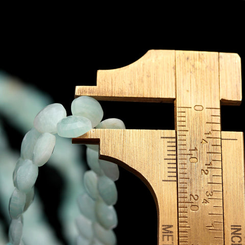 Aquamarine Blue Heart Faceted Natural Beads 8 Inches Strands