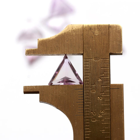 Ametrine Purple Triangle Carving Natural 10 MM Stone