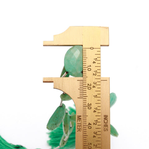 Amazonite Green D Shape Faceted Natural Beads 8 Inches Strands
