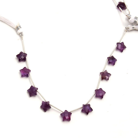 Amethyst Purple Star Faceted Natural Beads