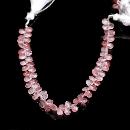 Pink Opal Pear Faceted Natural Beads 8 Inches Strands