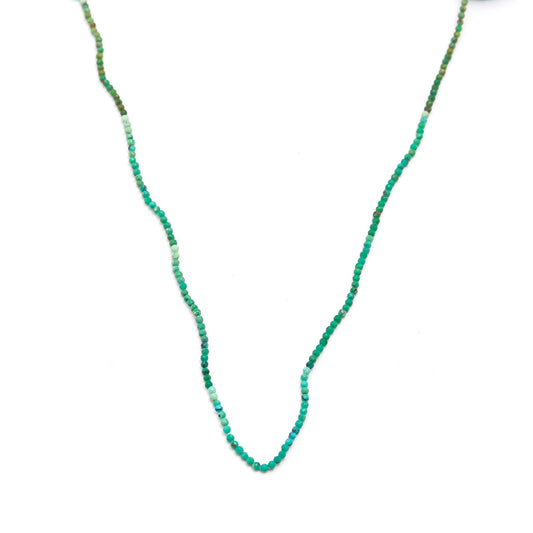 Natural Turquoise Shaded Green 2 MM Round Faceted Natural Beads 12.5 Inches Strands